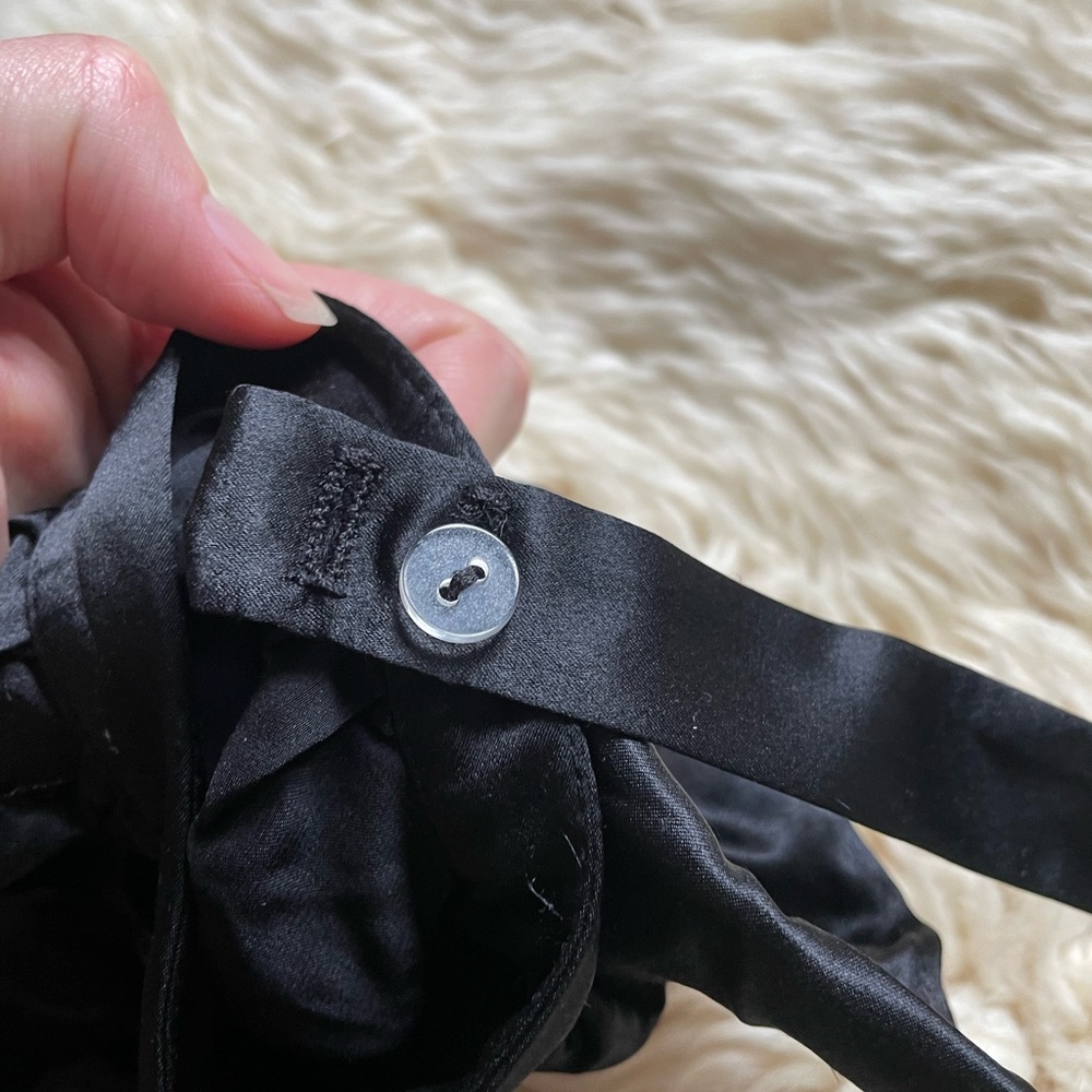 Vintage Betsey Johnson Y2K Silk charmeuse centerline ruched dress black holiday - Picture 5 of 8
